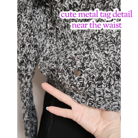 Black White Melange Chunky Knit Sweater 🐼 VERO MODA - Picture 4 of 6